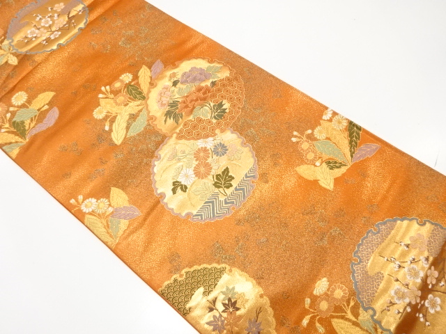 雪輪能衣散し織り出し　袋帯